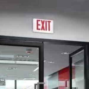 🆕 Commercial Electric LED Red/Green Exit Sign Battery Backup 14 Watts | 1223